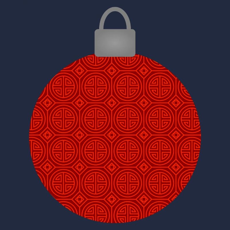 Red Circular Pattern Ornament Christmas Bauble