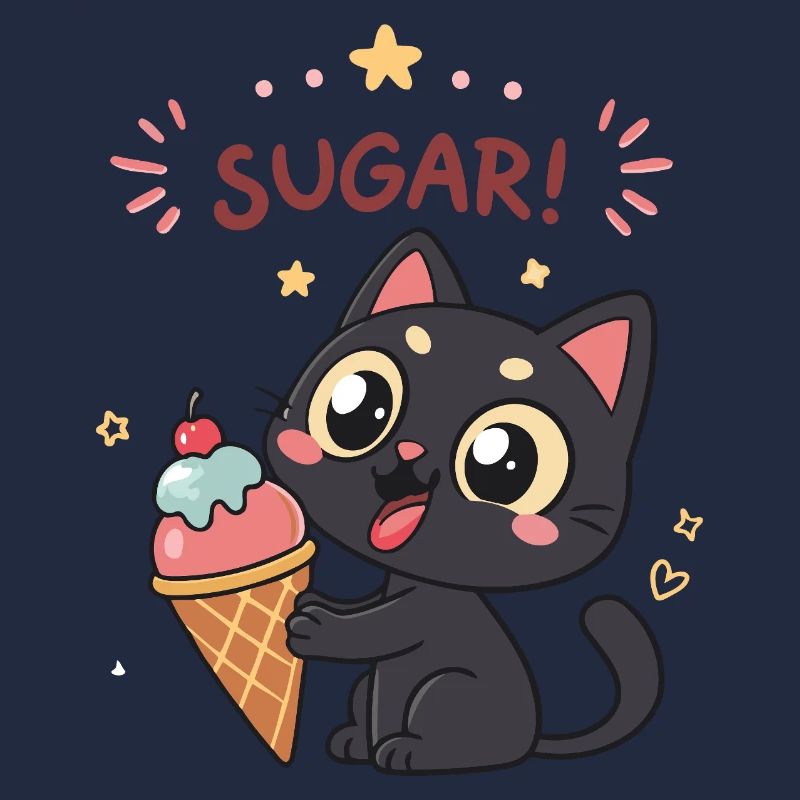 Gourmet-Katze und ZUCKER-Eiscreme