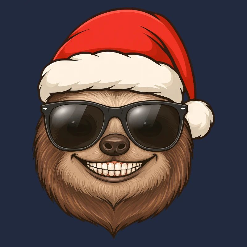 Cool Sloth Christmas Portrait Gift Idea