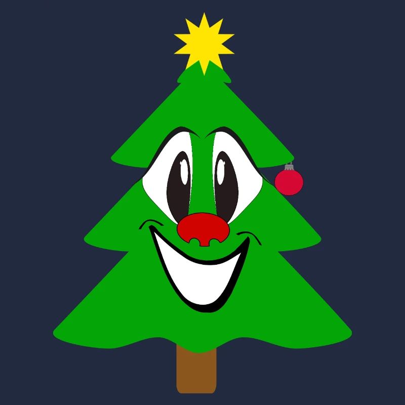 Laughing Christmas Tree Cartoon