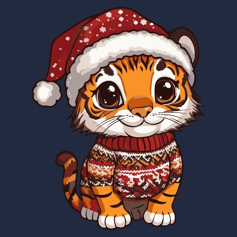 Tiger Weihnachten Xmas