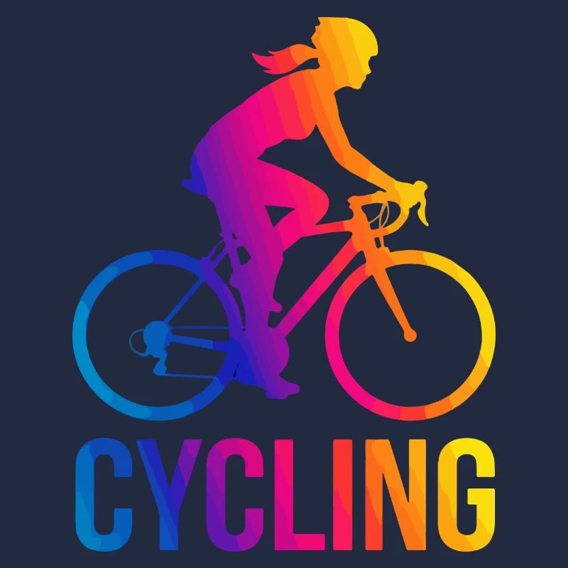 Rainbow Girl Radfahrer-Silhouette