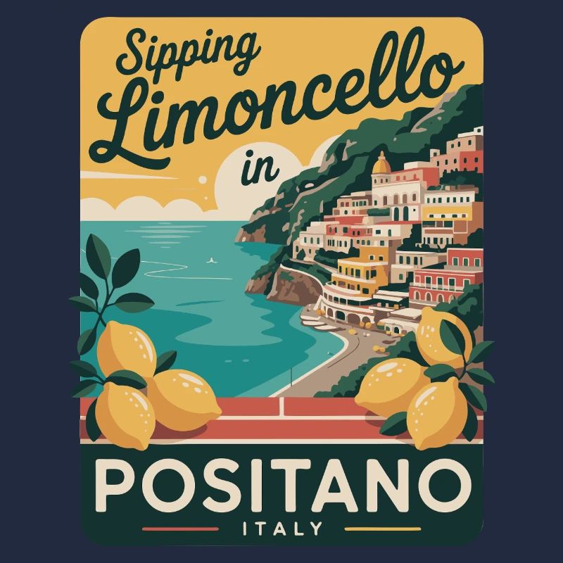 Affiche rétro de Positano Limoncello