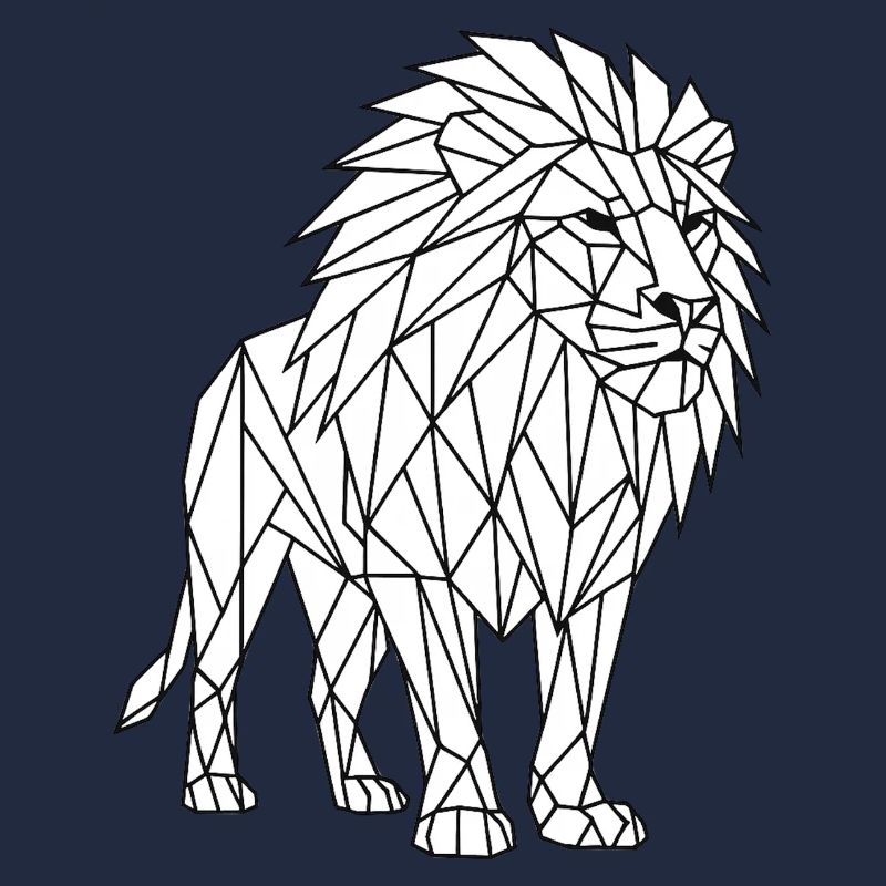 Style géométrique de polygone Lion