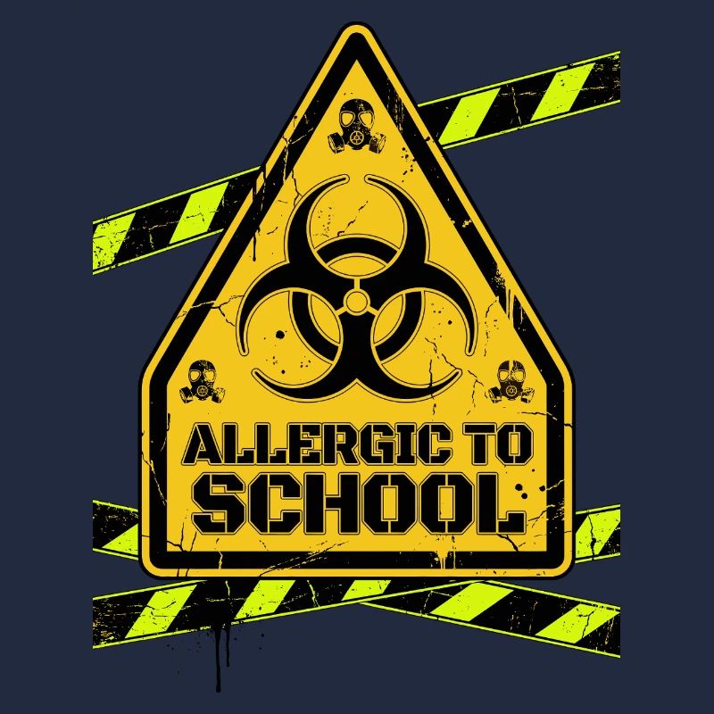 Allergic To School Warnschild