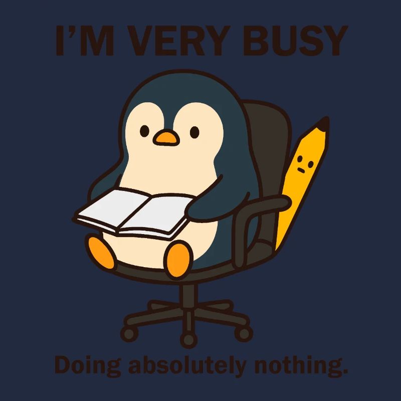 Sehr beschäftigter Pinguin