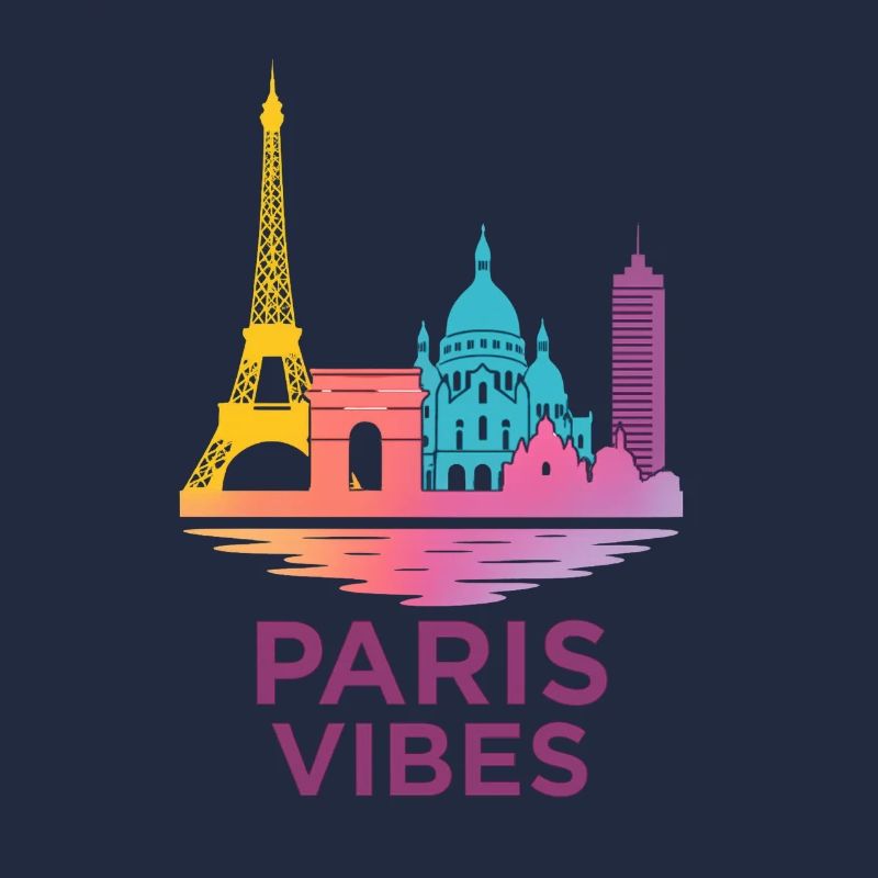 Paris Vibes Gradient Skyline