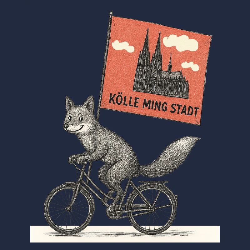 Cologne Fox on Bicycle