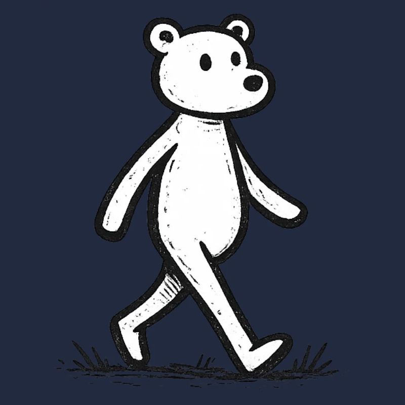 Running Bear Line Drawing