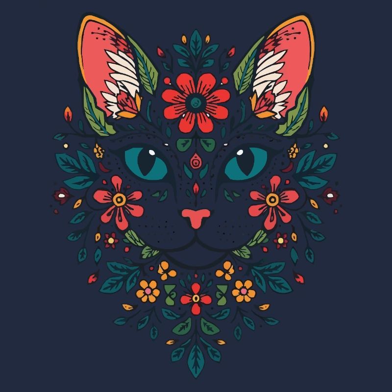 Blumenblüten Katzenporträt
