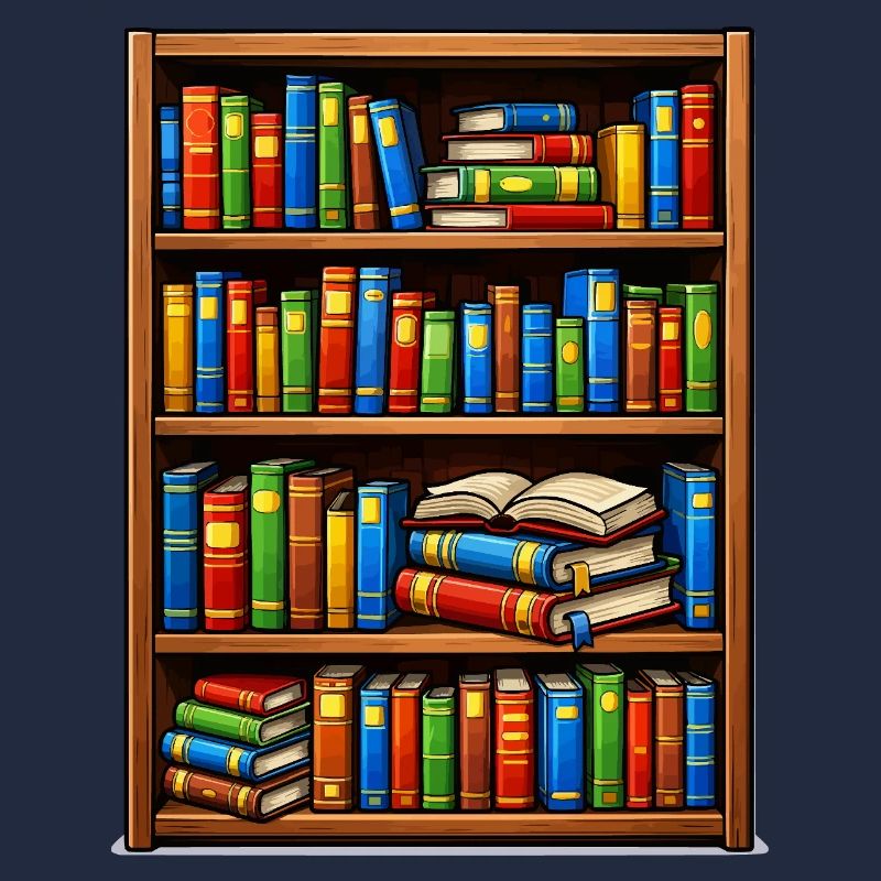 Bookcase Illustrato Library