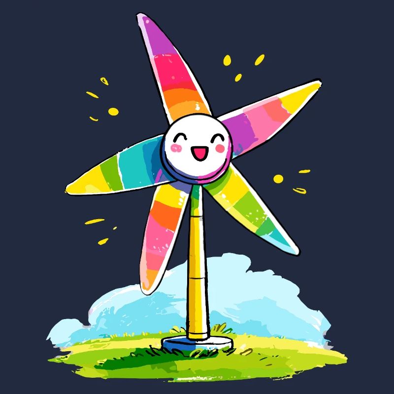 Regenbogenwindmühle Lächeln