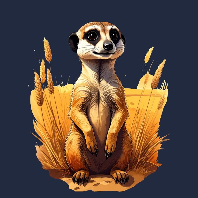 Ein Erdmännchen in der Savanne