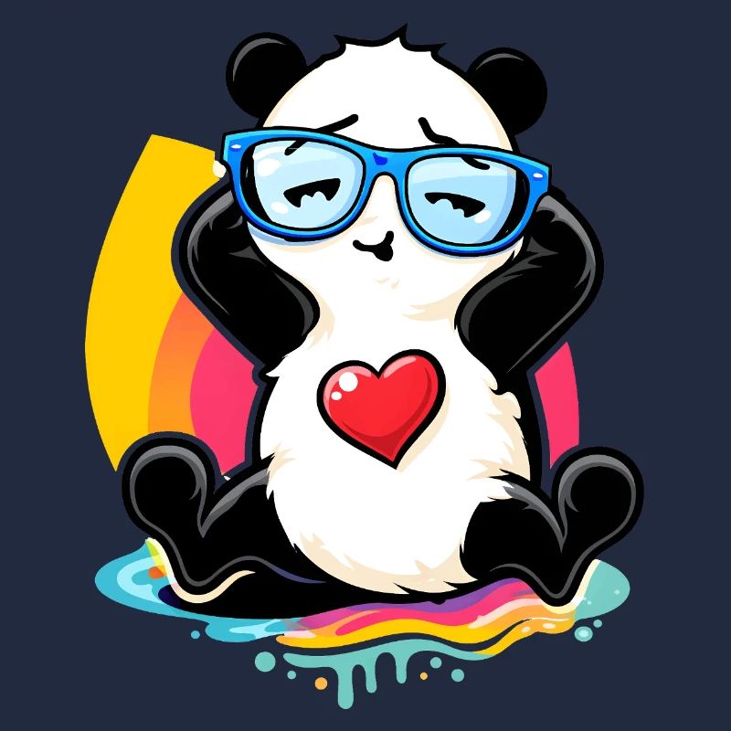 Relaxter Panda mit Sonnenbrille 