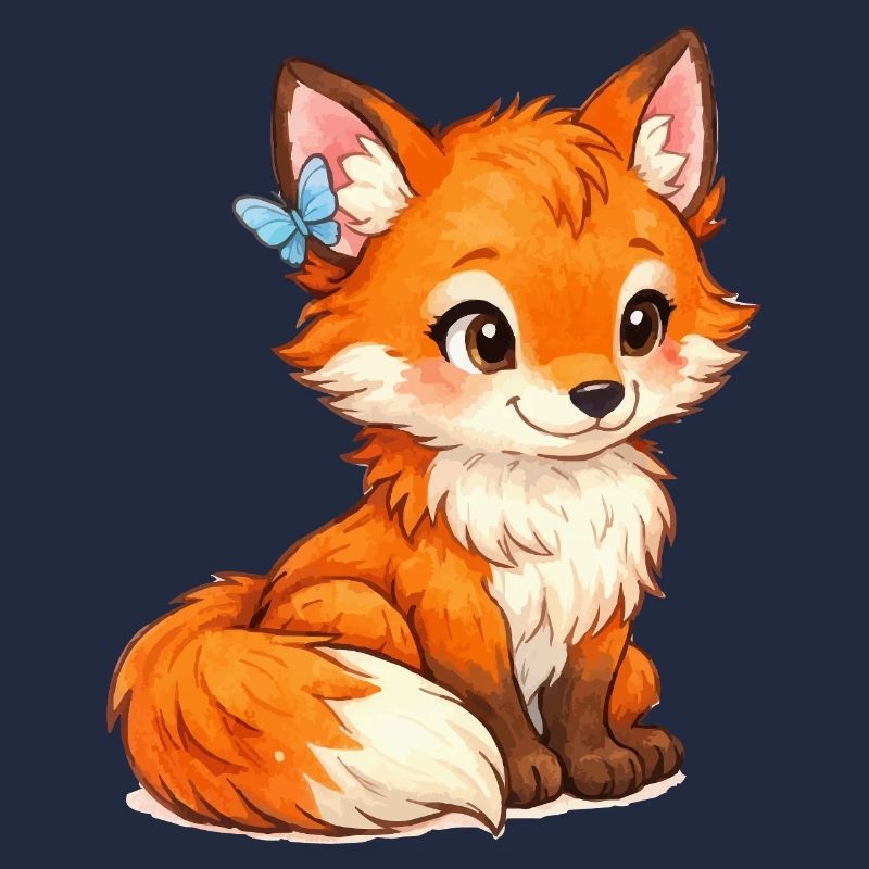 Swift fox with butterfly