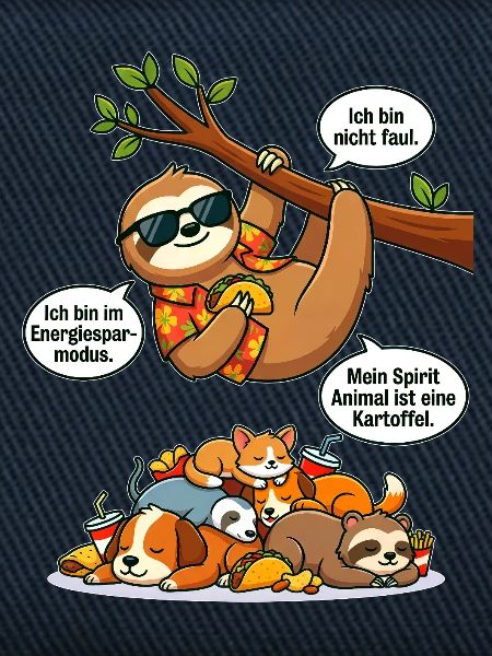 Energiespar-Faultier und Tierchen