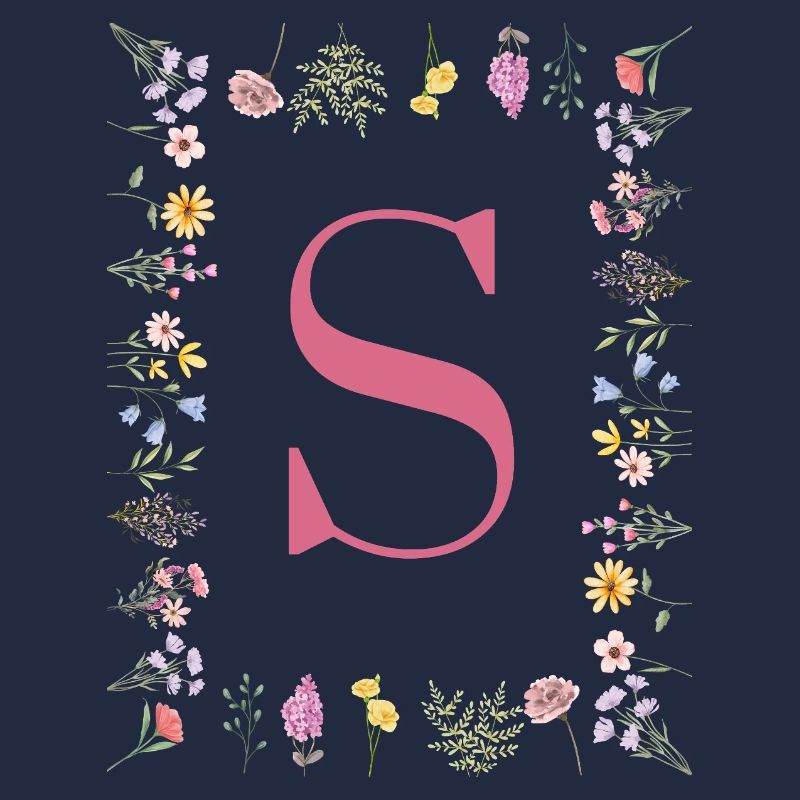 Initial S Blumenmonogramm