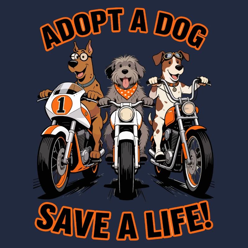 Adoptiere einen Hund - Rette ein Leben! Motorrad