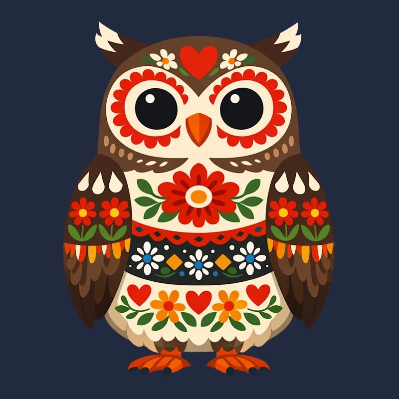 Bunte Eule im Volksstil