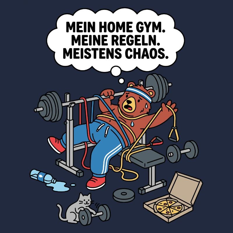Chaos im Heimtraining-Bär