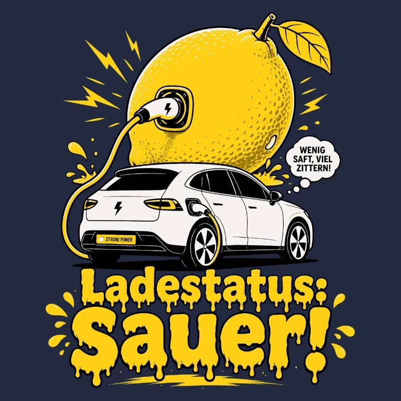 Ladestatus Sauer, E Auto Satire.