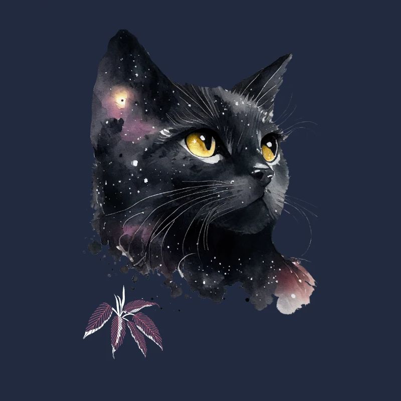 Chat galactique dans la nuit