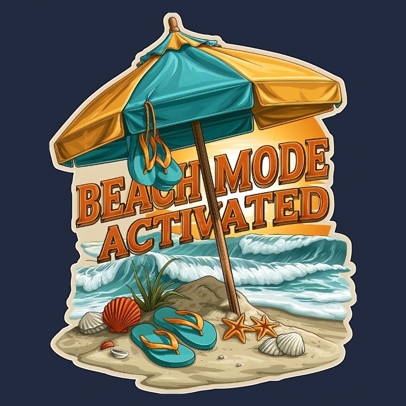 Beach Mode Activated Summer Vacation Umbrella