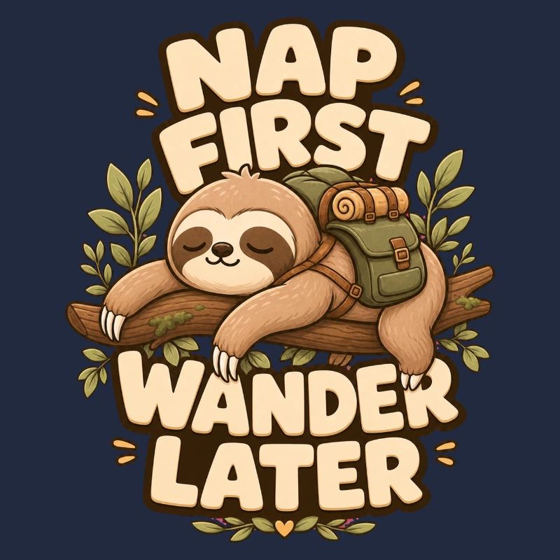 Nap First Wander Later Sloth