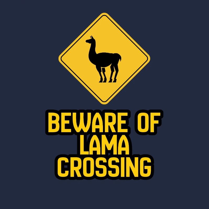 Lama Crossing Warning Sign