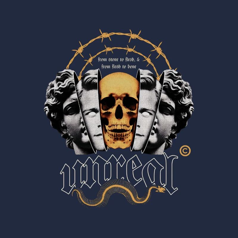 Skull circle with barbed wire