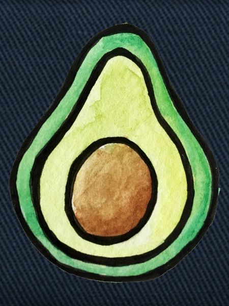 Aquarell Avocado-Scheibe