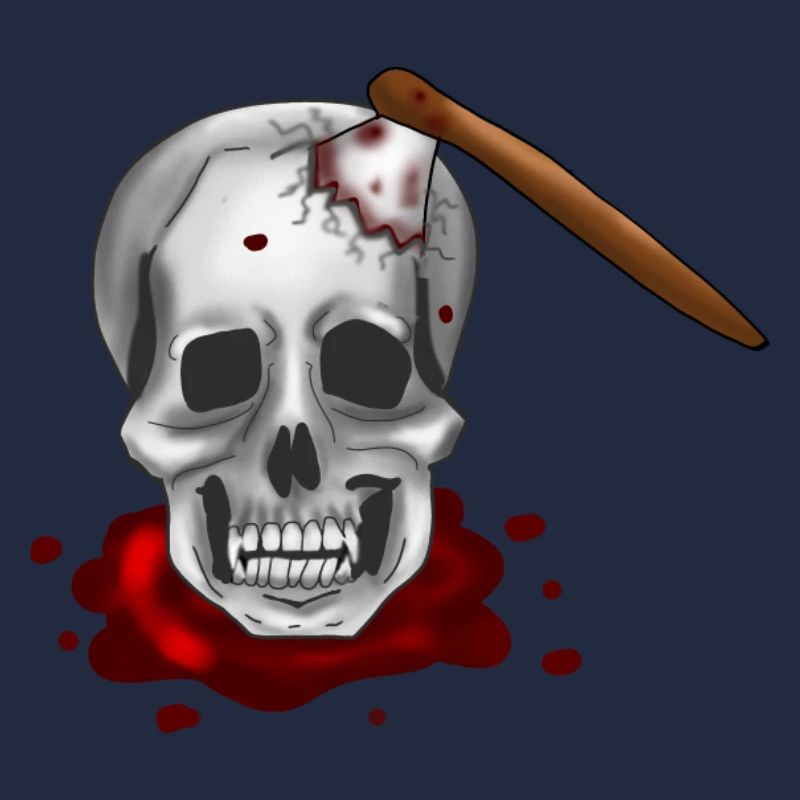 Skull with axe