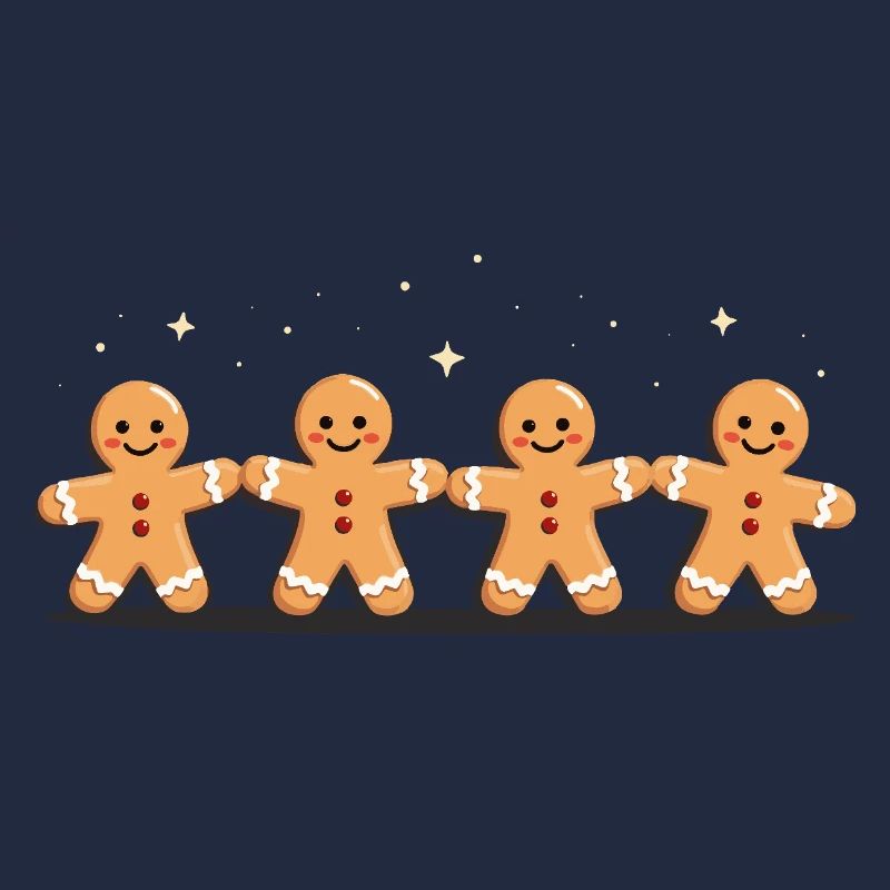Gingerbread Quartet Holiday Charm