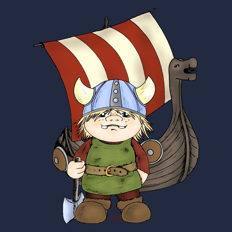 Wikinger Erik mit Schiff