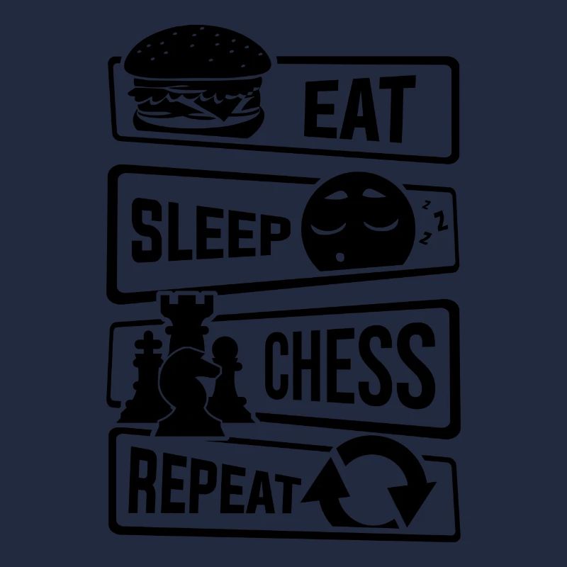 Eat Sleep Chess Repeat - Chess checkmate tactic