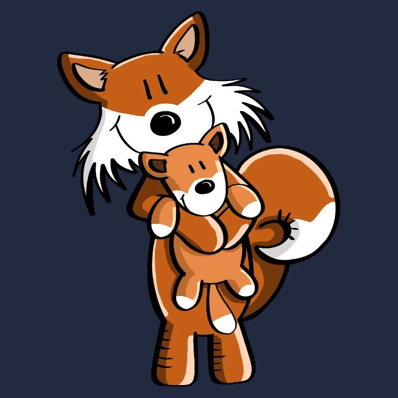 Fuchs mit Babyfuchs - Comic- Geschenk - Kinder