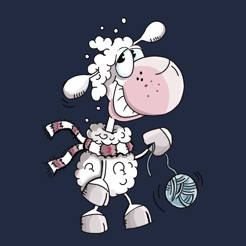 Schaf mit Wollknäuel - Schafe - Schäfchen - Comic