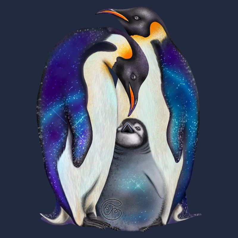 Süße Pinguine mit Sternenhimmel