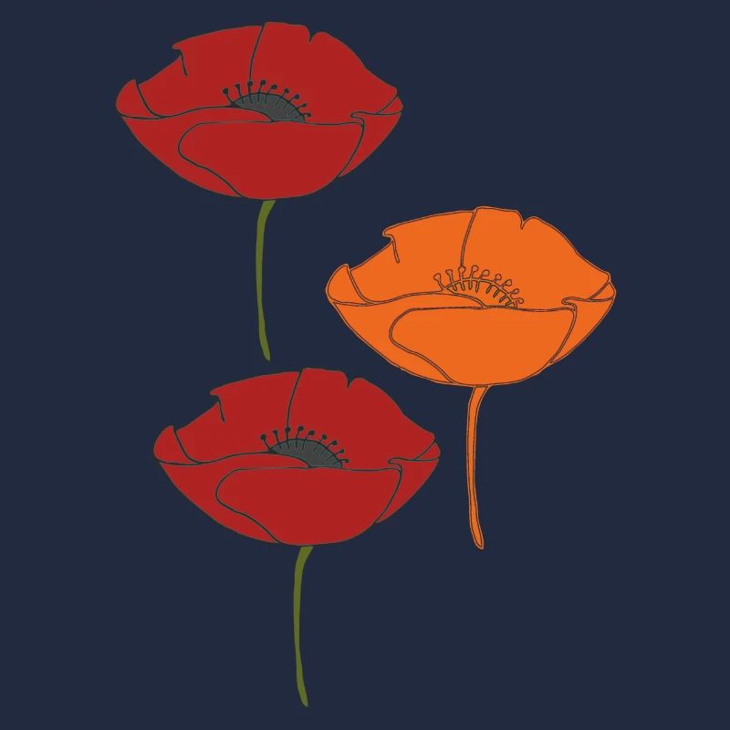 mohnblumen und orange