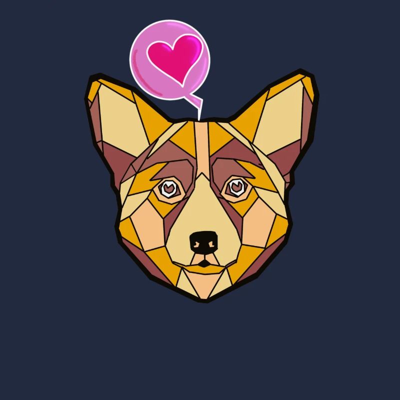 Geometrischer Hund mit Herz