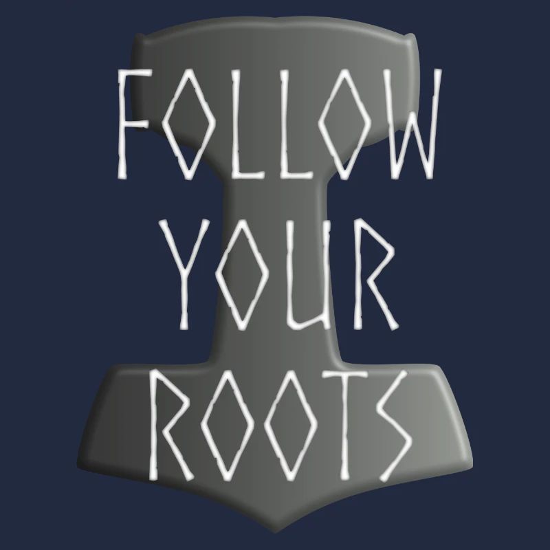 Mjölnir Donar Hammer Thor - Follow your Roots grau