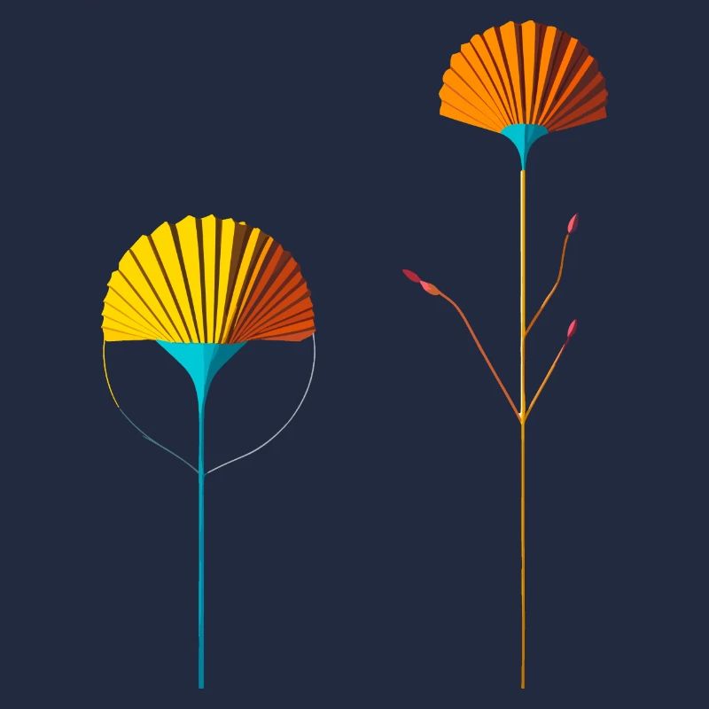 Abstrakte Farbblütenfächer