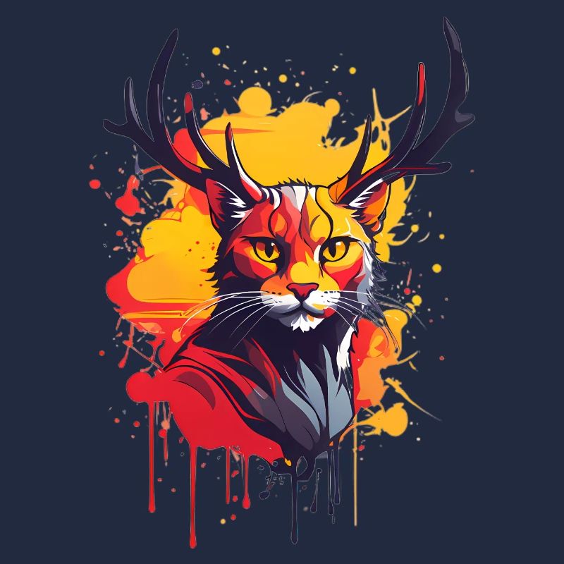 Katze mit Geweih