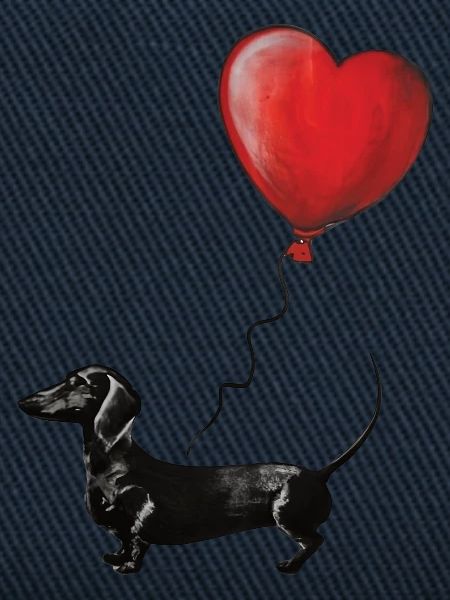 Herzballon Dackel Illustration