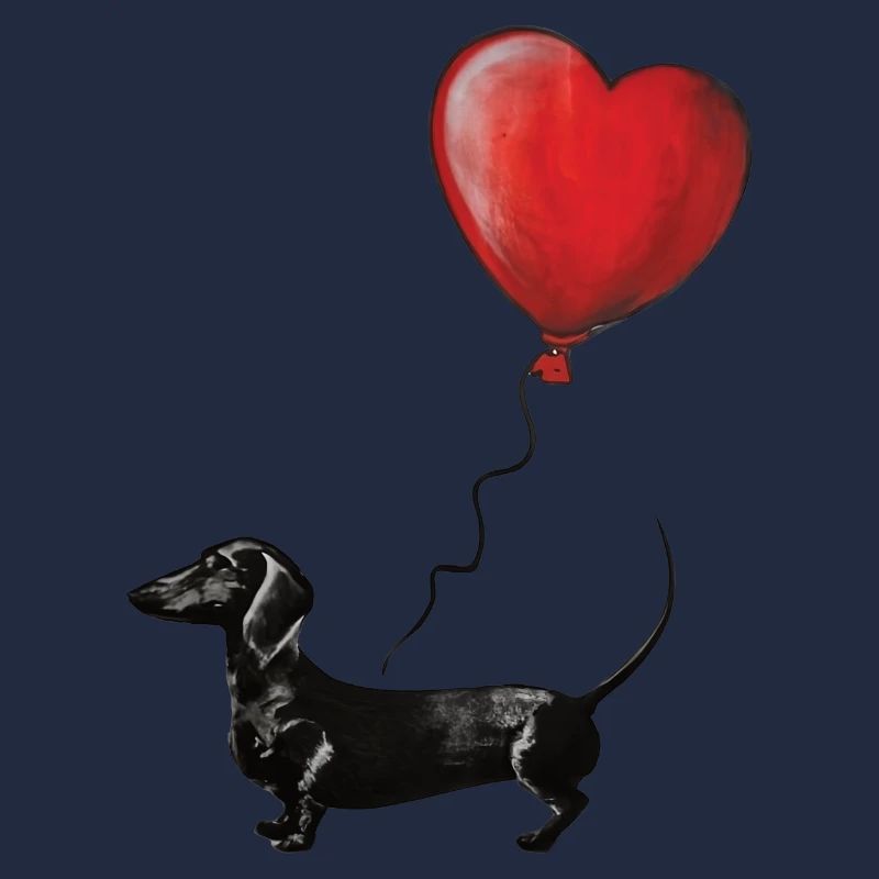Herzballon Dackel Illustration