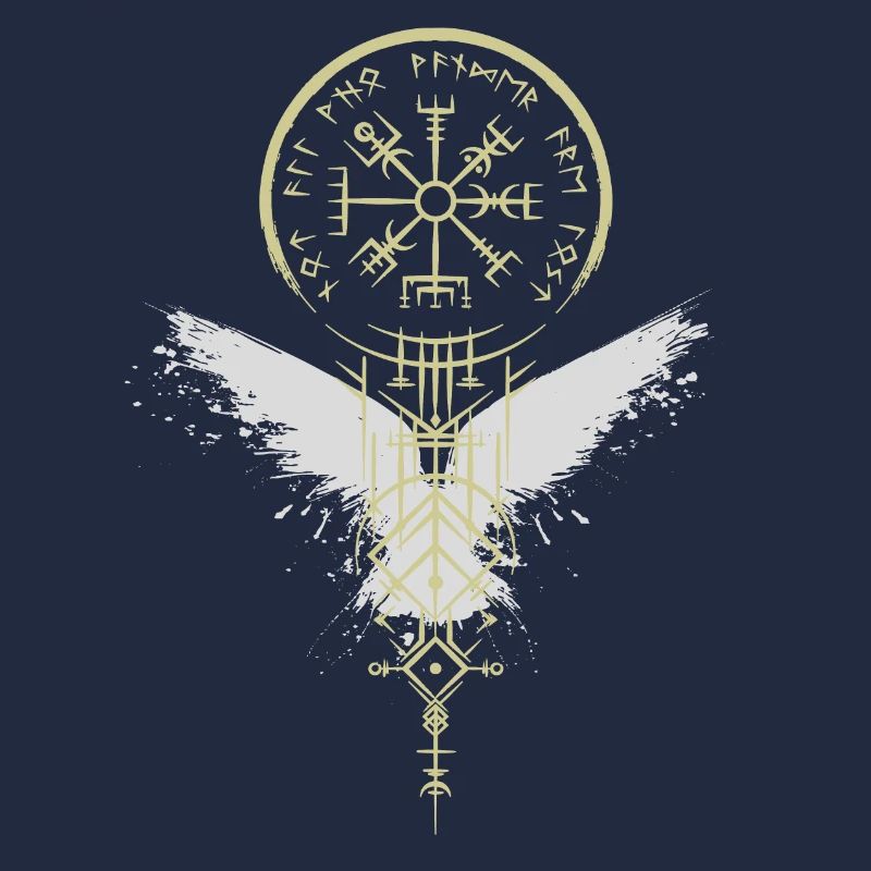 Wikinger - Vegvísir - Rabe - Kompass - Runen