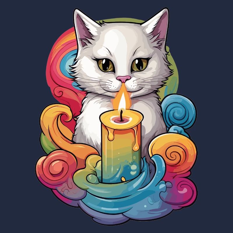 Katze mit Kerze