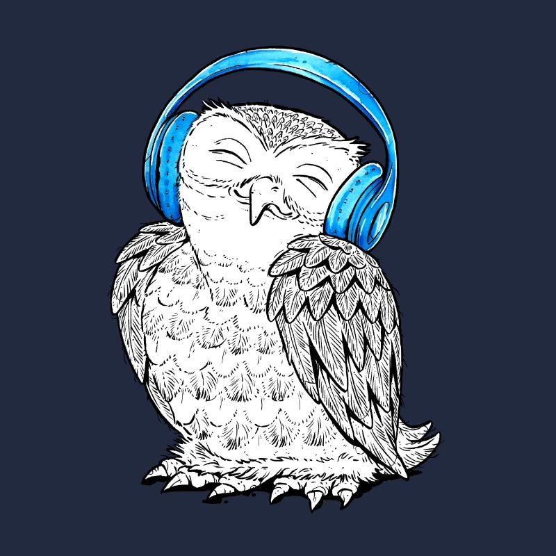 Eule mit Kopfhörern