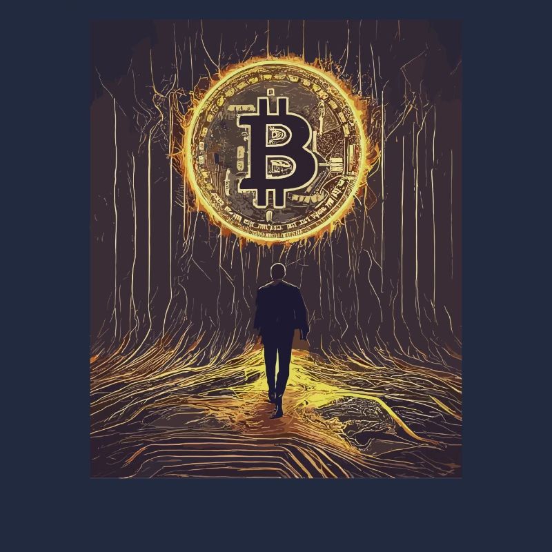 Digital Bitcoin Forest Scene