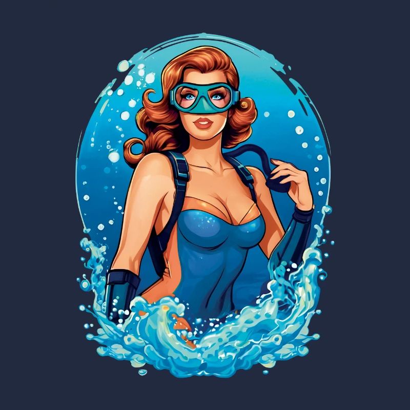 Scuba diver - vintage graphic design